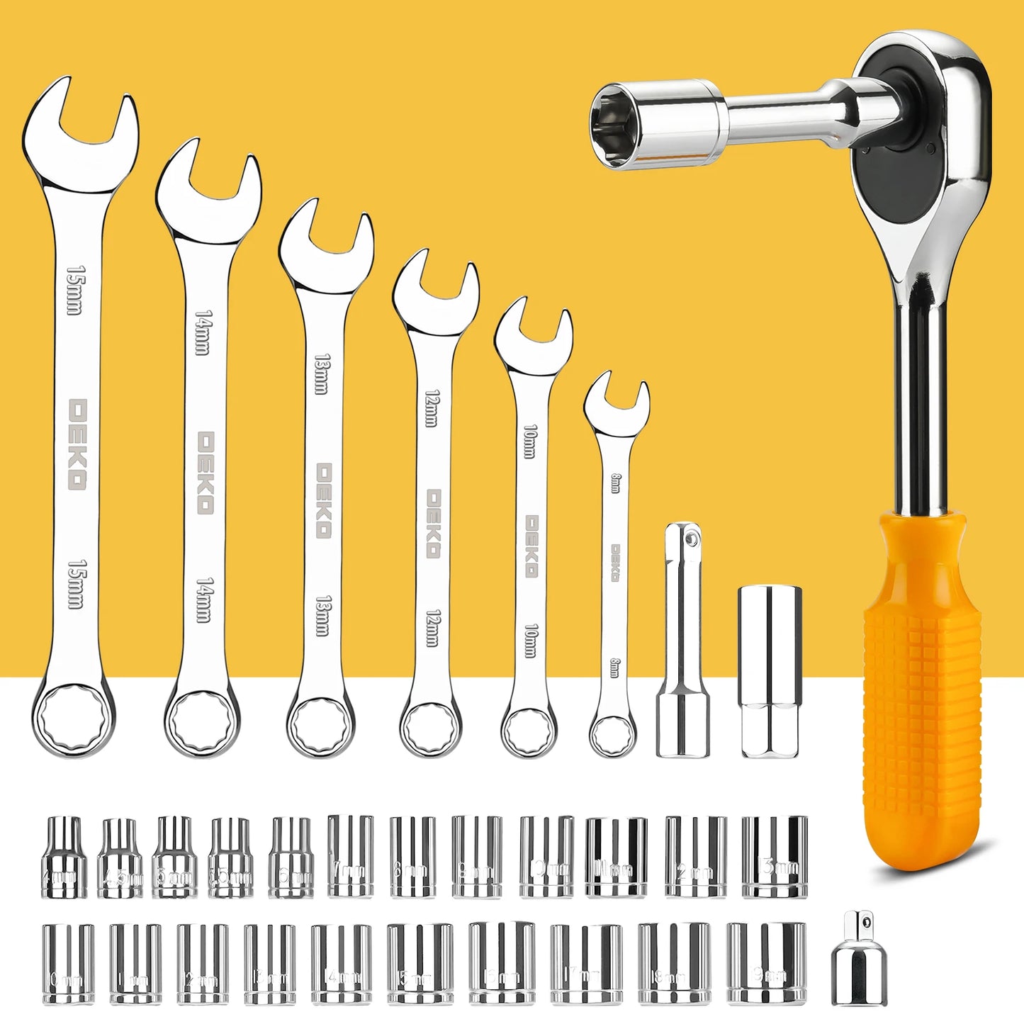 DEKO 228Pieces Socket Wrench Auto Repair Tool Combination Package
