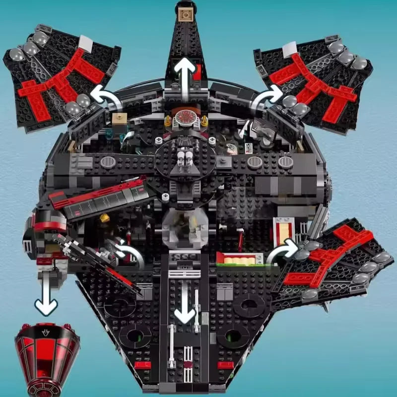 Dark Falcon Star Ship Building Blocks With Creative Architecture