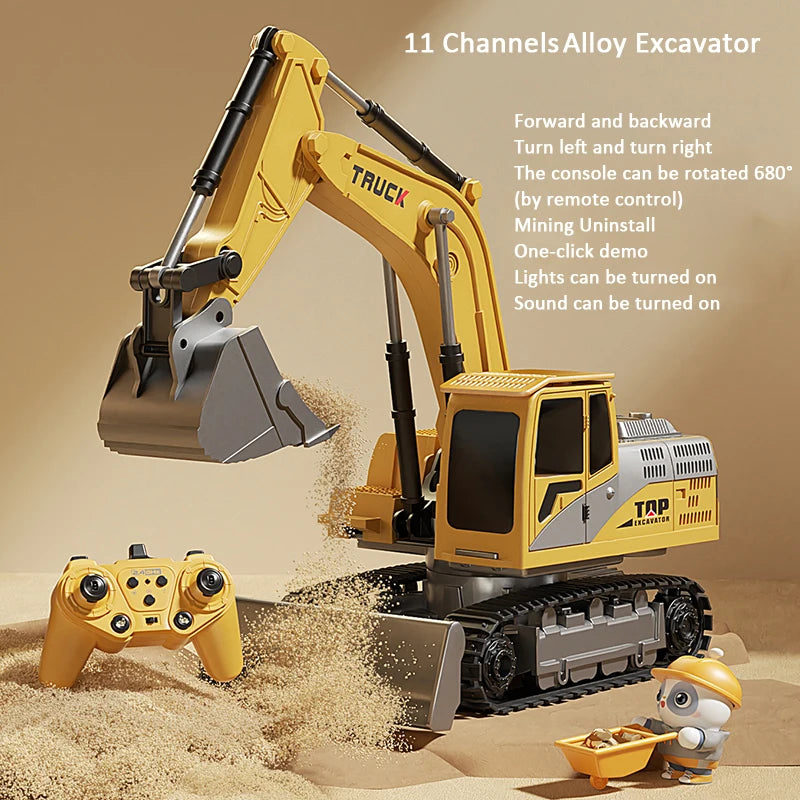 Remote Control Excavator With Lights