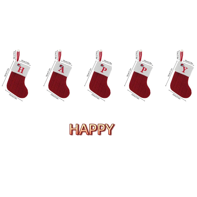Christmas Knitted Stockings With Letters