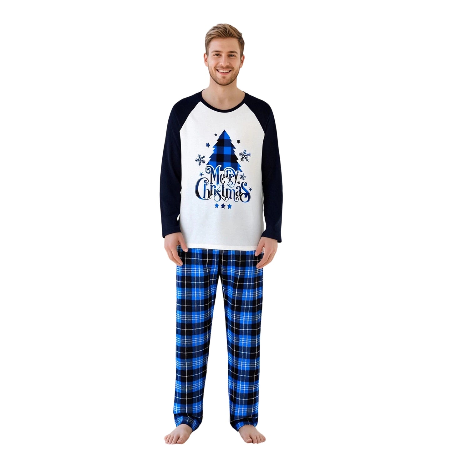 Festive Family Matching Pajamas Set with Reindeer Print