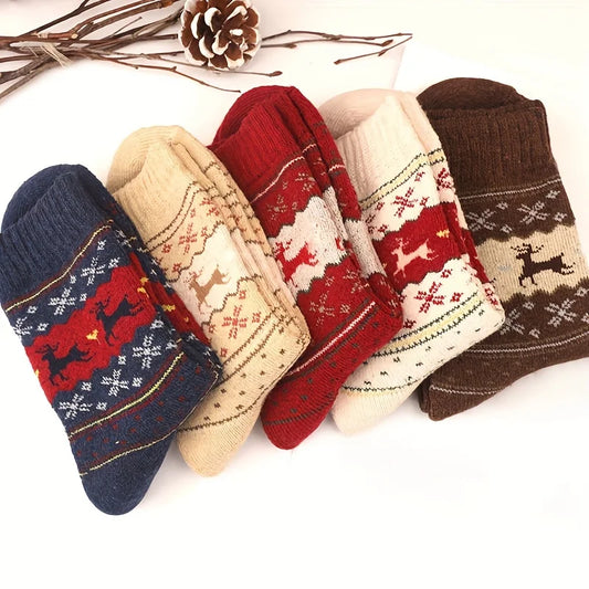 Christmas Unisex Warm Wool Socks [5pairs]