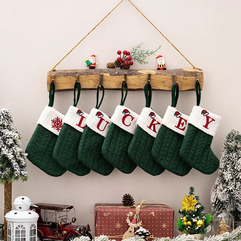 Christmas Knitted Stockings With Letters
