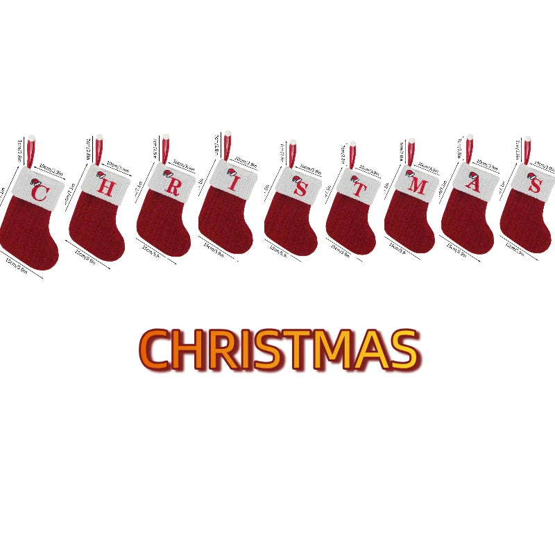 Christmas Knitted Stockings With Letters