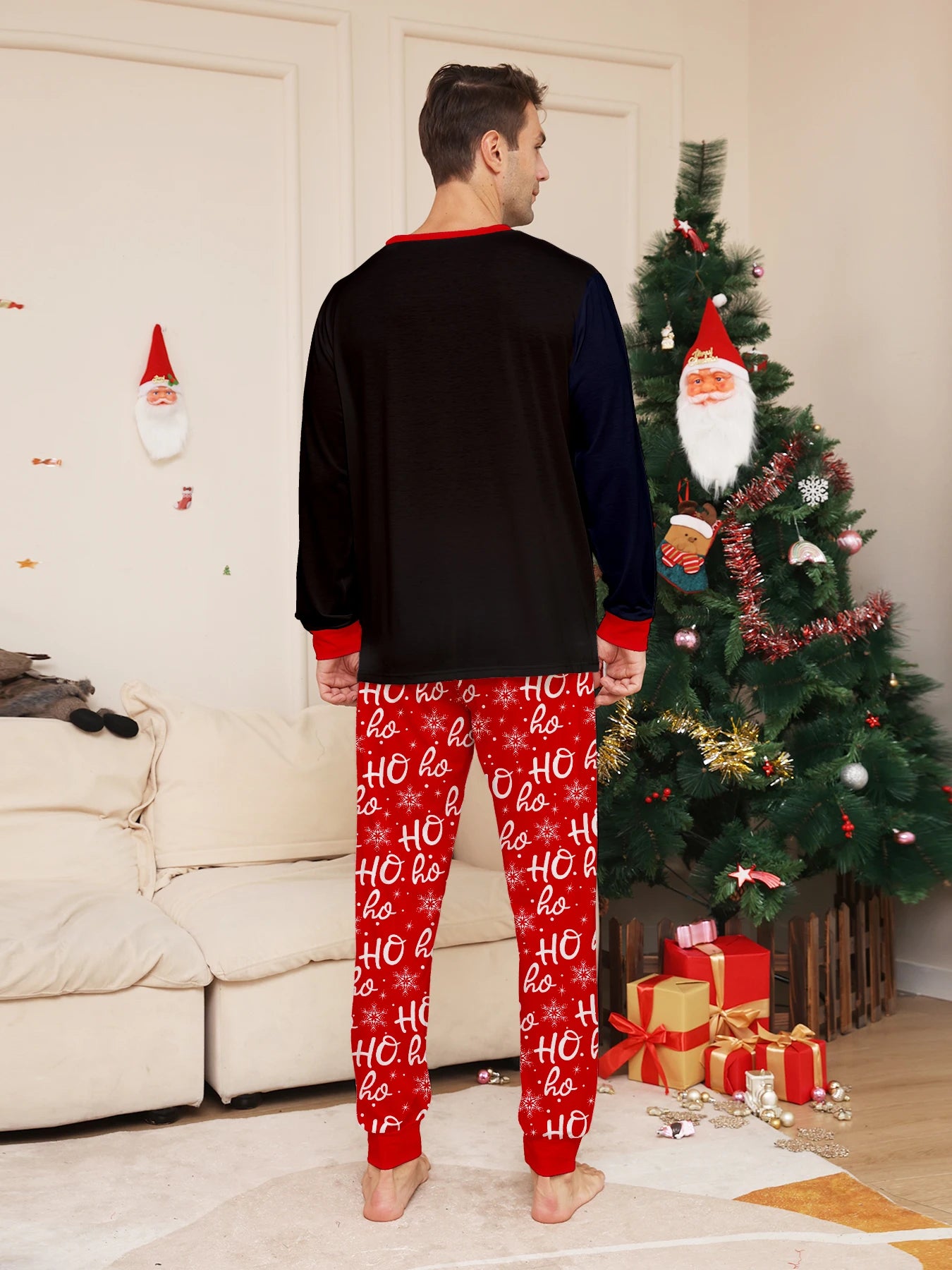Festive Christmas Couple Pajamas Set