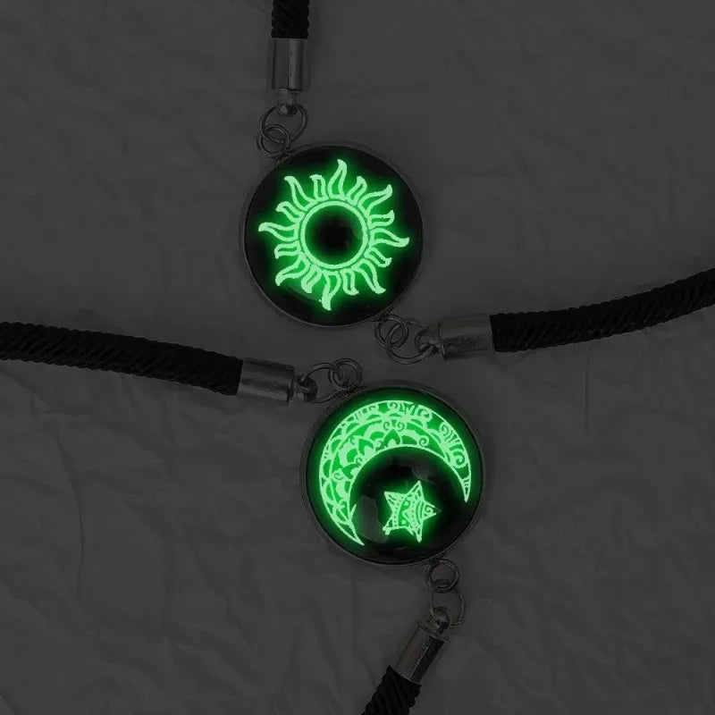 Luminous Sun & Moon Lovers Braided Bracelet