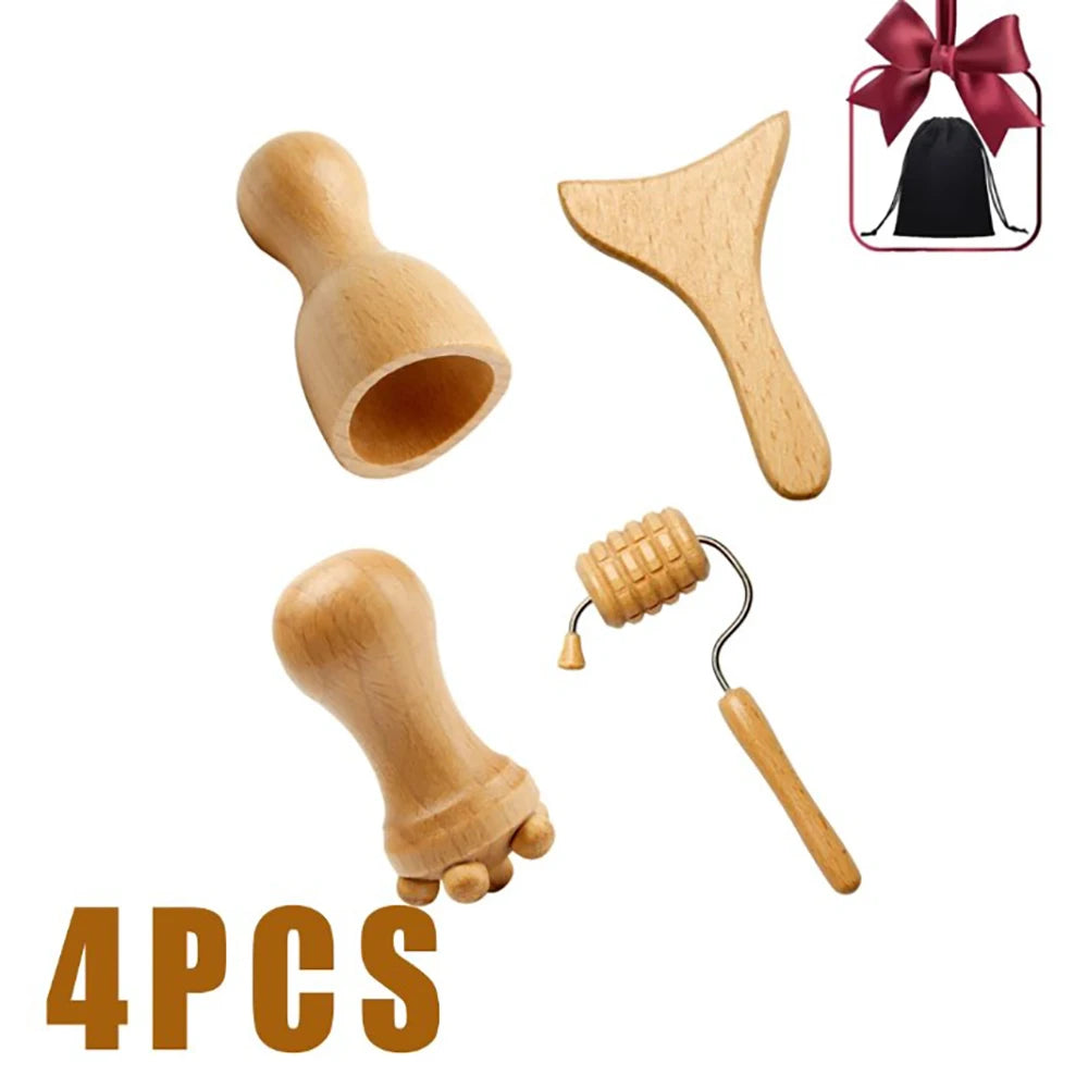 Wooden Face Massage Roller Anti-aging