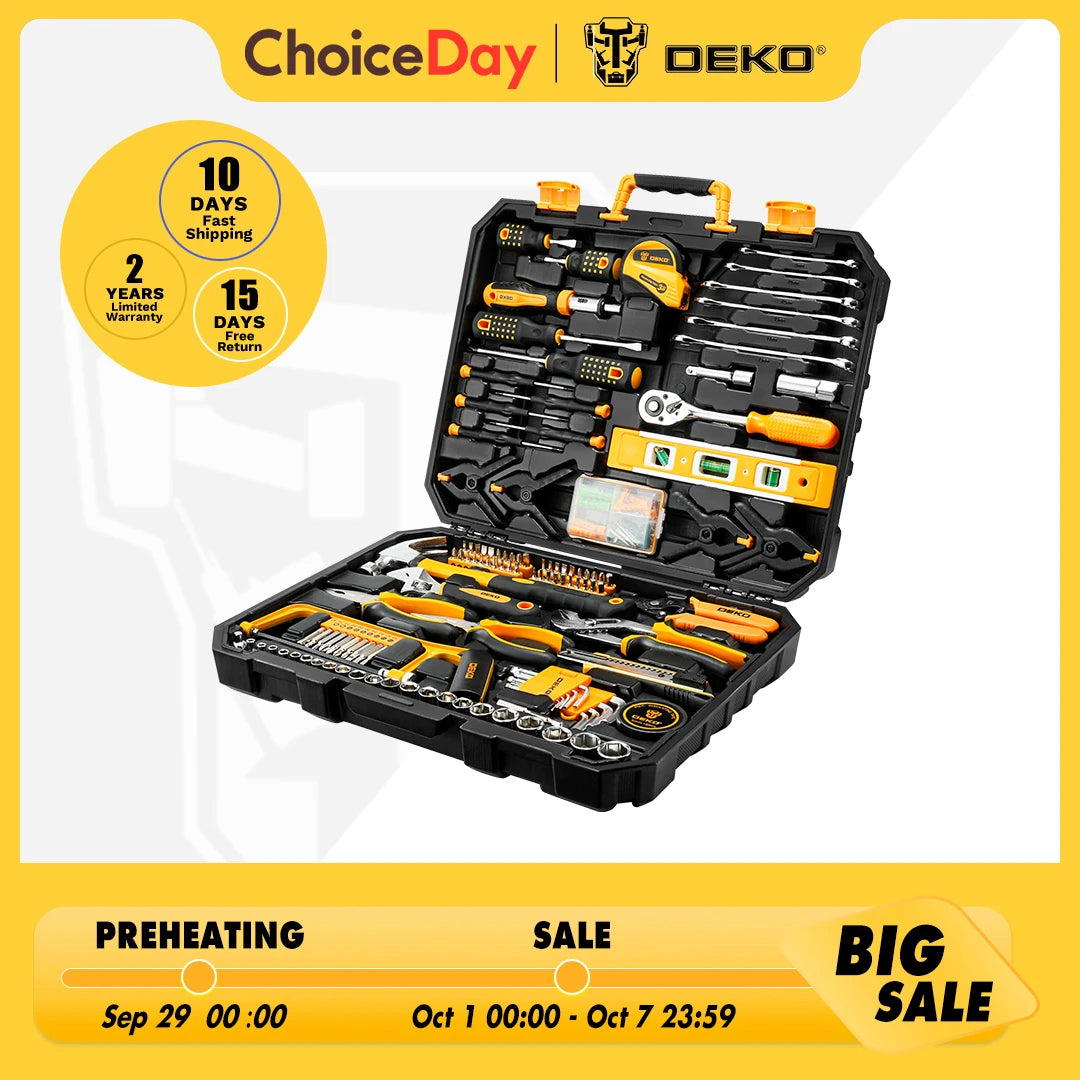 DEKO 228Pieces Socket Wrench Auto Repair Tool Combination Package