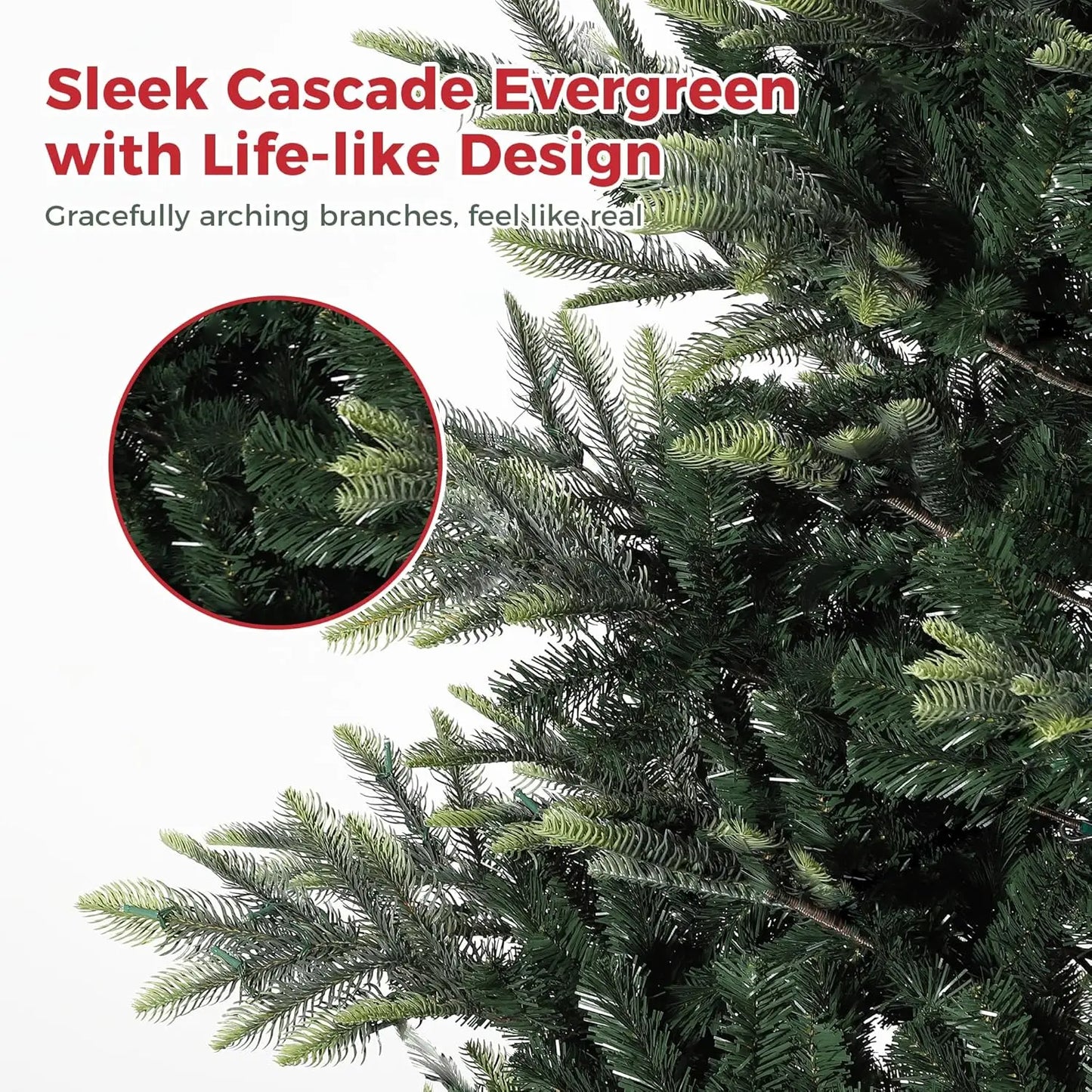 Artificial Pre-lit Green PVC Christmas Tree  With Warm White Lights [4.5/7.5/9 ft]