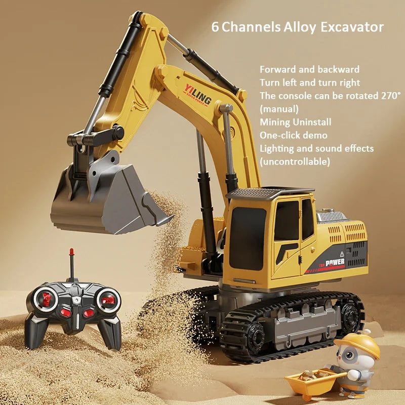 Remote Control Excavator With Lights