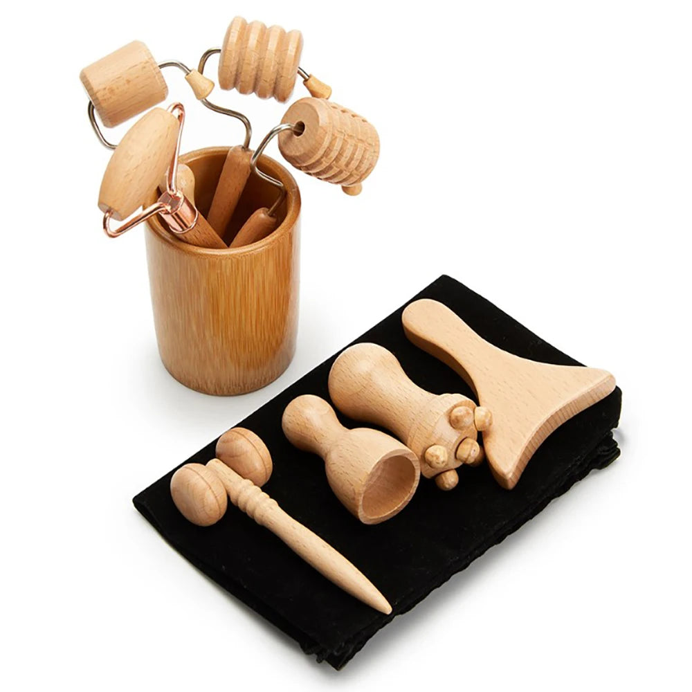 Wooden Face Massage Roller Anti-aging