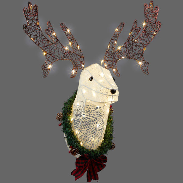 Christmas Wall Mounted Deer Head With Light